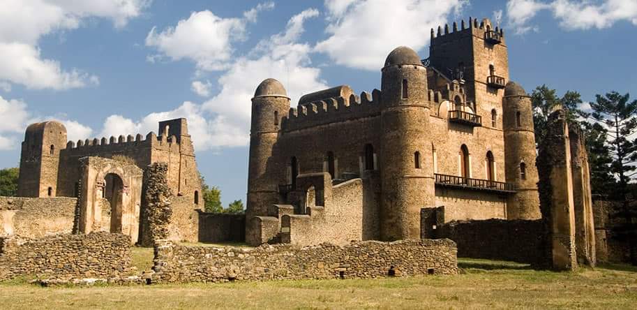 A montage of Lalibela, Axum, and Gondar