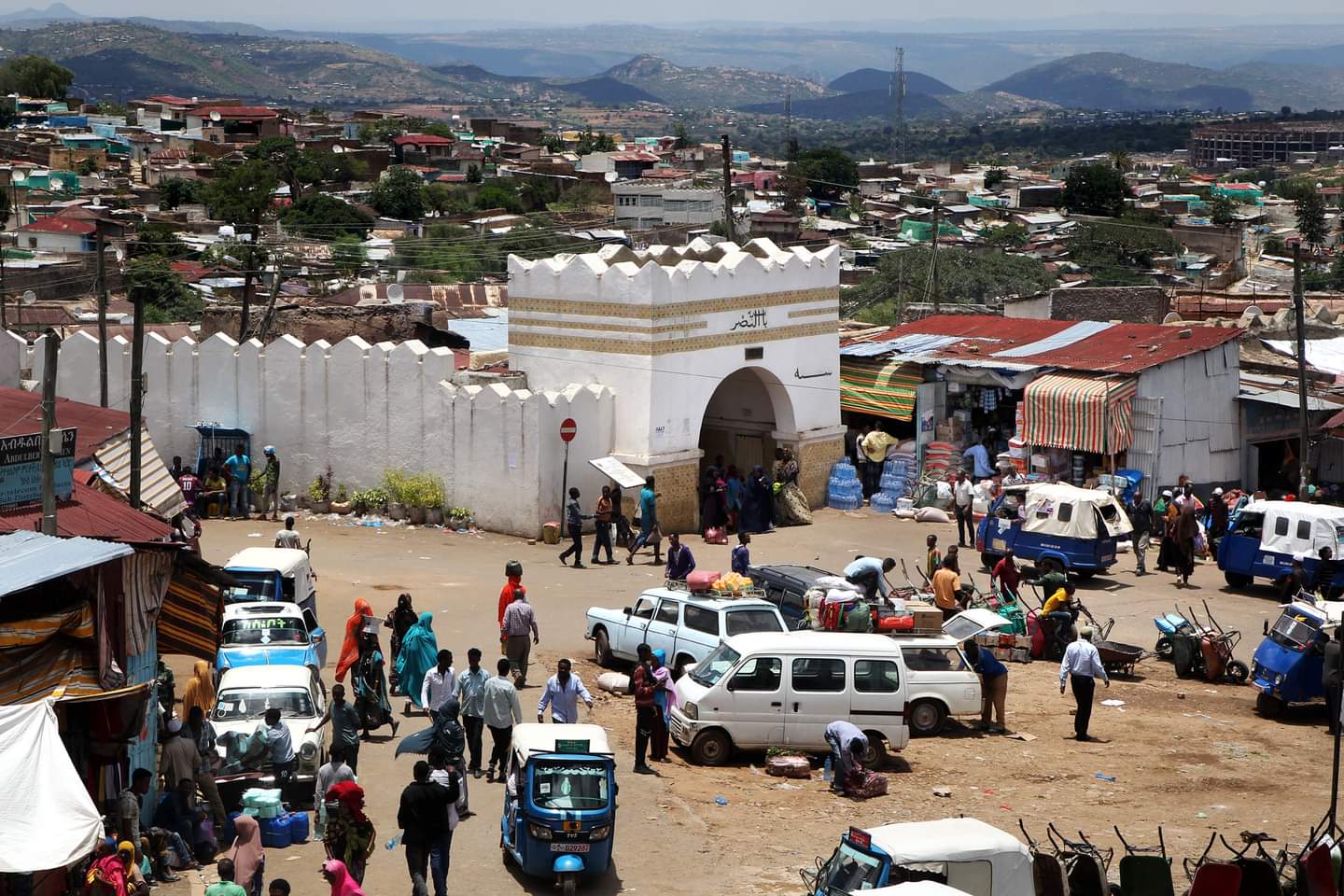Colorful alley in the ancient city of Harar