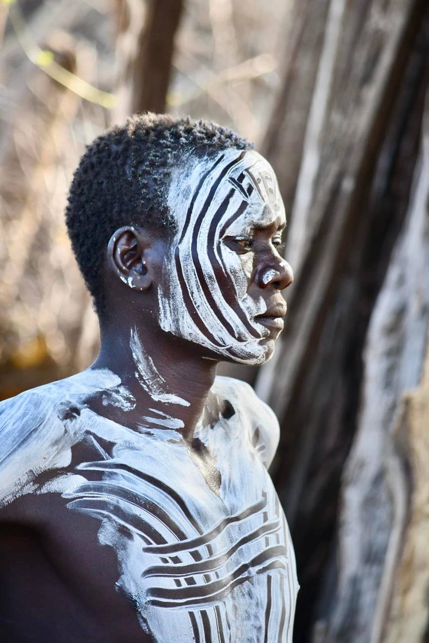 Karo tribe members with body paint
