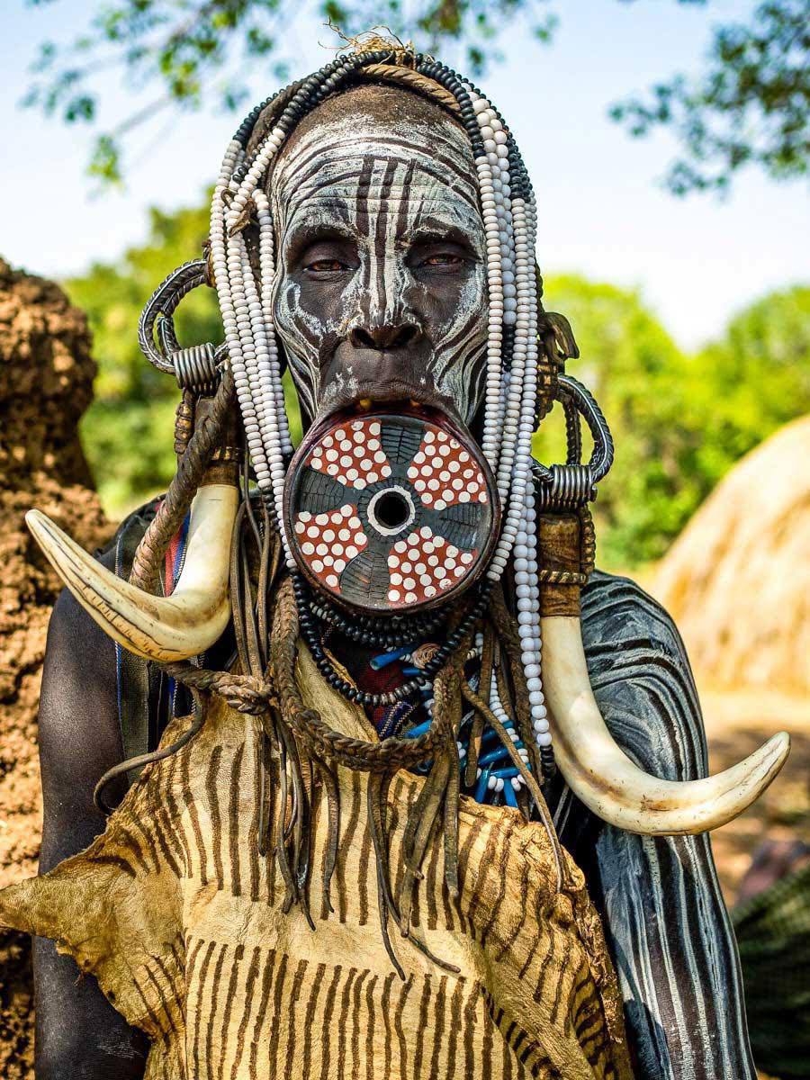 Mursi tribe members