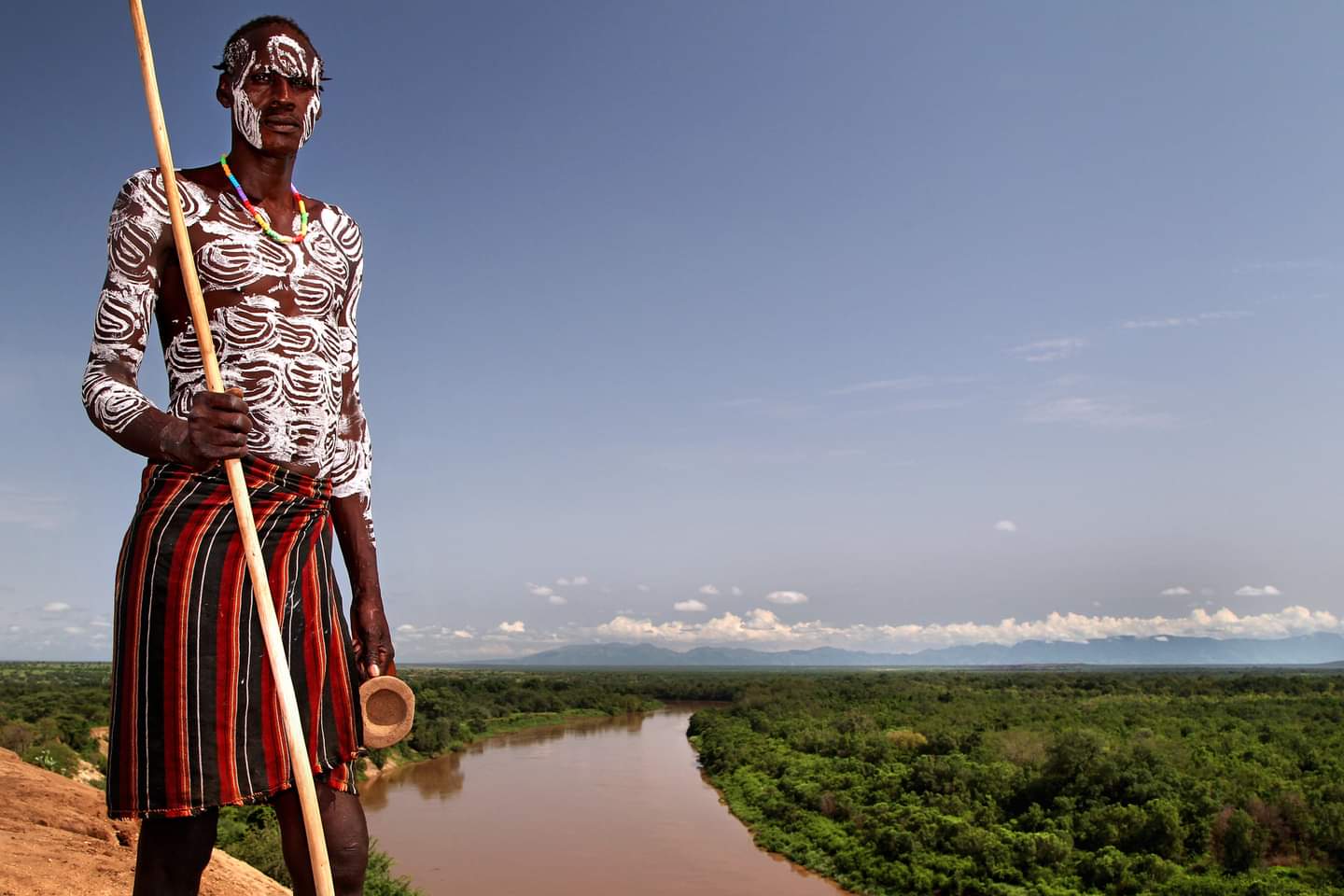 Karo village by Omo River