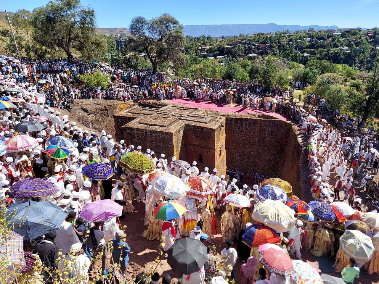 Meskel celebration bonfire (Demera) in Ethiopia